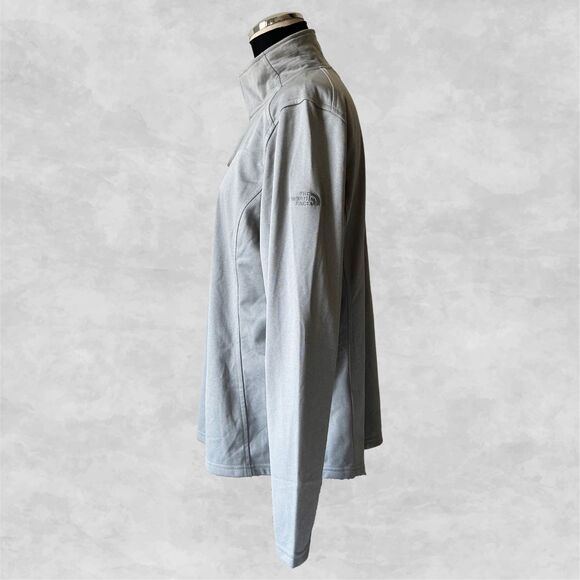 The North Face Women's Tech 1/4 Zip Lt Grey Fleece Top Large - Ducks Embroidery - Picture 5 of 9